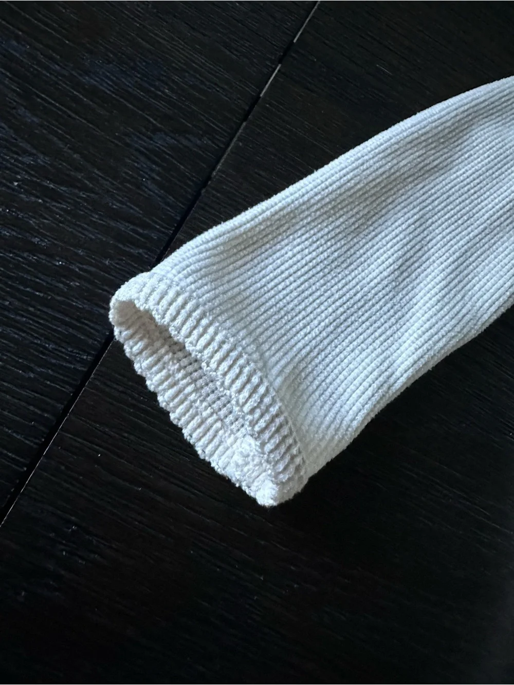Old Navy Cream and Navy Long Sleeve Waffle Knit Tee - 3T